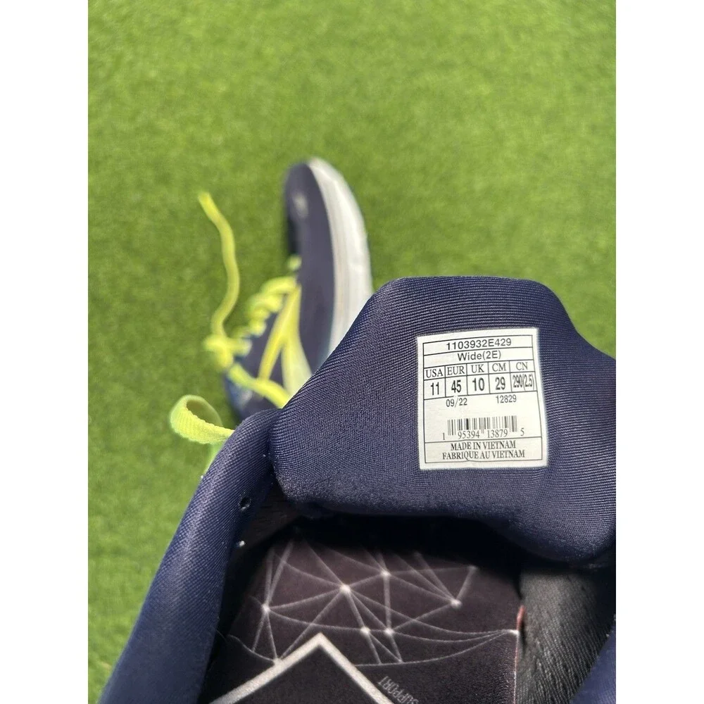 Brooks Ghost 15 Mens Size 11 Wide 2E Running Shoes Navy Neon Arch Support Insole